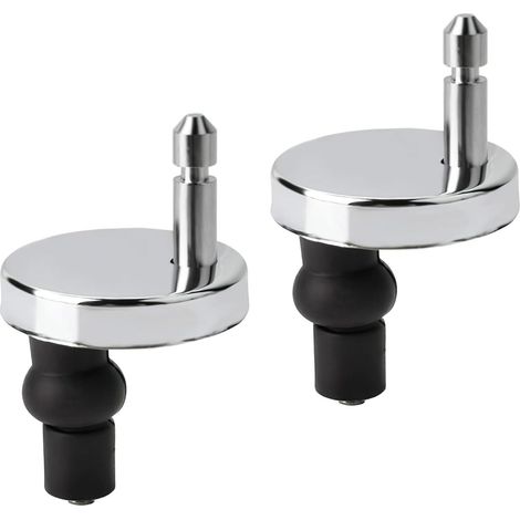 Set di 2 fissaggi rapidi per sedile WC, cerniere di ricambio universali con chiusura ammortizzata per fori ciechi del WC, staffe di fissaggio superiori in acciaio inox (1/5)