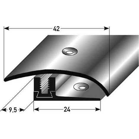 Ausgleichsprofil / Anpassungsprofil Laminat "Regina", Höhe 7 x17 mm, 42 mm breit, 3-teilig, Edelstahl, gebohrt, Flex-900 (1/2)