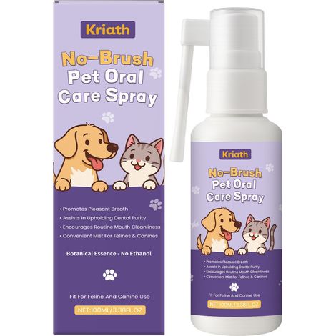 Spray dentaire pour animaux de compagnie : pour une hygiène bucco-dentaire quotidienne, un entretien pratique et un nettoyage en douceur des dents – 100 ml (1/5)
