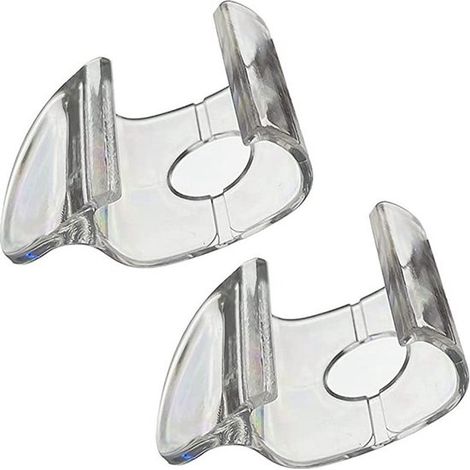 Juego de 2 tiradores arqueados transparentes para persianas, cortinas, cajones y accesorios. (1/2)