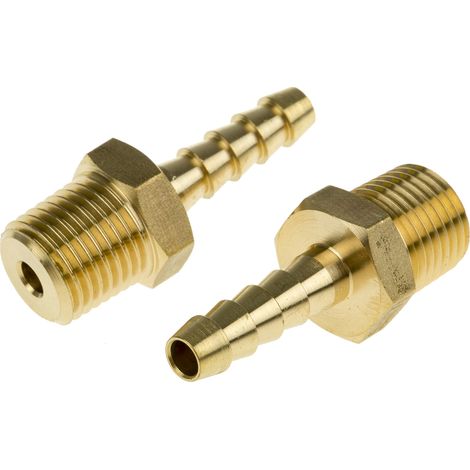 Rs Pro – Raccord de tuyau souple G 1/4' mâle en laiton – Raccord droit pour plomberie – Pack de 2 unités – Connexion durable et fiable (1/2)