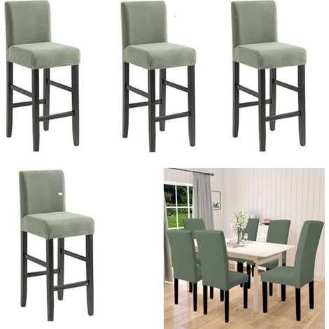 Set di 4 sgabelli da bar, coprisedie elasticizzati, coprisedie decorative, coprisgabelli da bar a scacchi, coprischienali, coprisedili sfoderabili e lavabili (1/5)