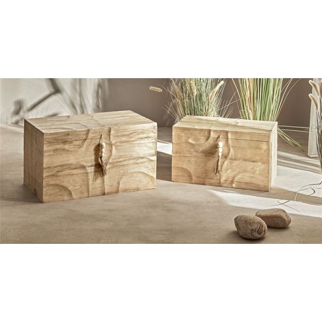 Naturholztruhe 70 x 40 x 40 cm, 2er-Set, 70 x 40 cm