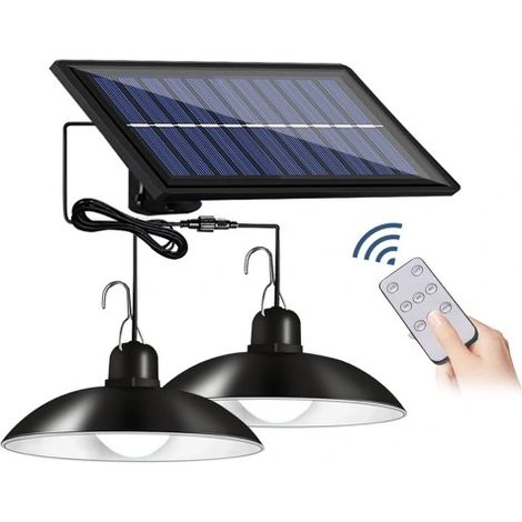 Solar-Kronleuchter mit 2 Solarpanels und 2-in-1-Fernbedienung