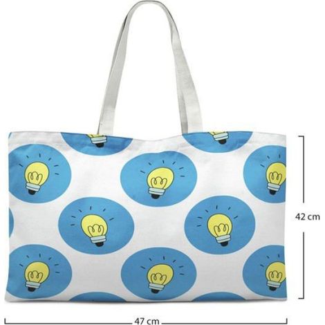 Sac Shopping Tote Bag Coton - 47 x 42 cm - Anses Longues 30 cm - Réutilisable Écologique - 1 Pièce (1/4)