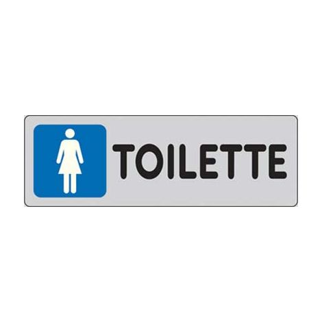 TARGA SEGNALETICA ADESIVA TOILETTE DONNA - VINILE CM 15X5- 10 pezzi