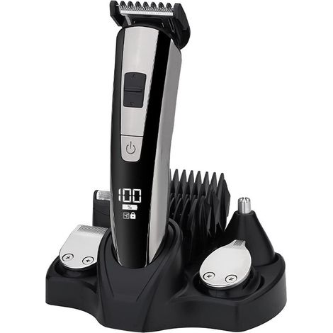 Tondeuse à cheveux professionnelle multifonction rechargeable pour hommes, tondeuse nez et oreilles, rasoir corporel (1/5)
