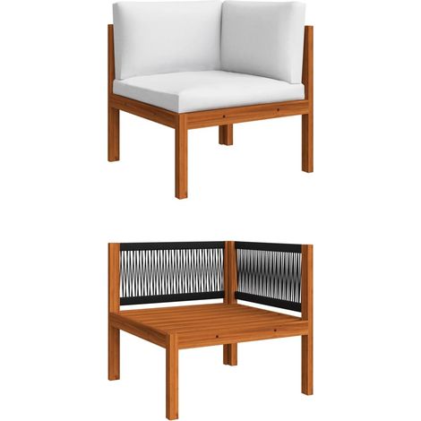 Canapé d'angle de jardin, Canapé d'extérieur, Meuble de jardin, avec coussins Bois d'acacia massif OIB8185E (1/5)