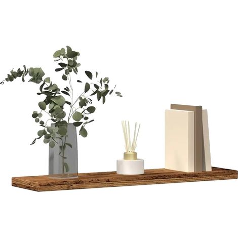 Étagères murales, design rustique, rangement polyvalent, Brun (1/2)