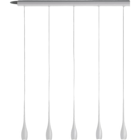 Lampada a Sospensione Coco Bianco 5x 7,5W LED Integrato 3270lm 3000K, Dimmerabile a Taglio di Fase, Struttura in Metallo - Design Moderno