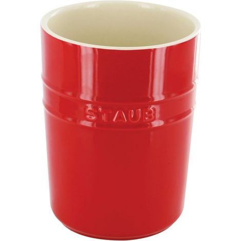 Porta Utensili 11 cm Rosso in Ceramica