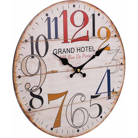 Reloj de pared de madera blanco d34x2 (1/5)