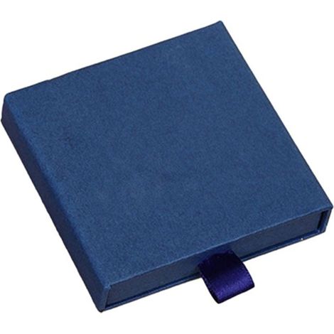 Caja de joyería, cajón, almacenamiento de collares, regalo, azul oscuro, 8 cm, hogar (1/4)