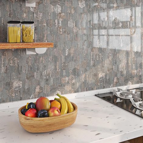 Credence Adhesive pour Cuisine Ciment Gris avec Veine Or Rose 40CMx5M Credence Adhesive Salle de Bain Rose Beton Gris Papier Peint Salle de Bain Lavable Mural Rouleau Adhesif pour Meuble (1/5)