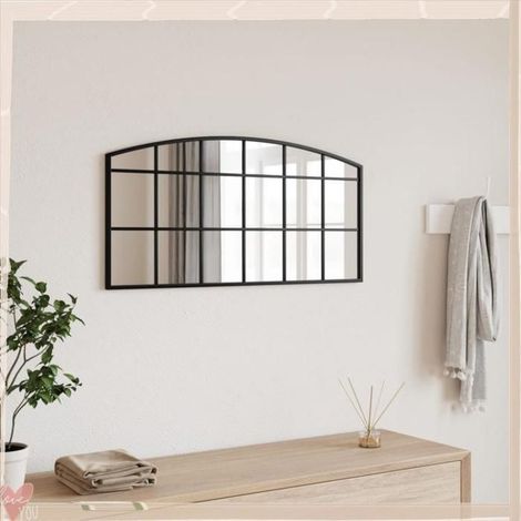 Miroir mural - VINGVO - 358637 - Arche en fer - Noir - 80x40 cm (1/5)