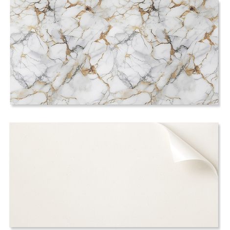 Suelo vin铆lico autoadhesivo con estampado de m谩rmol elegante, 120x60 cm.