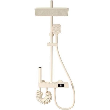 Système de douche apparent – Robinet thermostatique mural – Pomme de douche haute pression – Douche à main – Robinet baignoire cascade (1/3)