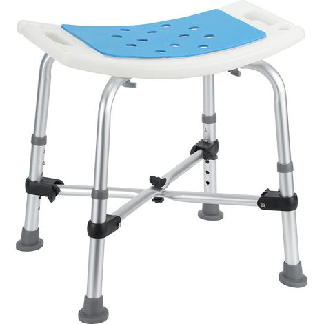 Randaco Tabouret de douche Tabouret de bain Hauteur réglable Chaise de douche - jusqu'à 180kg Supports croisés rectangulaire (1/5)