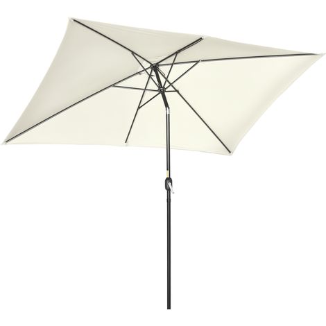 Parasol Osmond rectangulaire inclinable protection UV crème 295x195 cm (1/5)