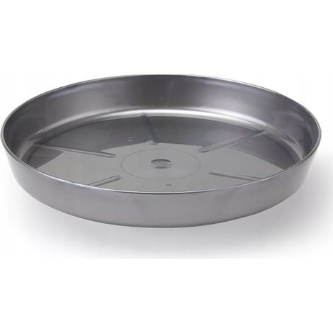 Silberner Blumentopfuntersetzer 19,7 cm Kunststoff