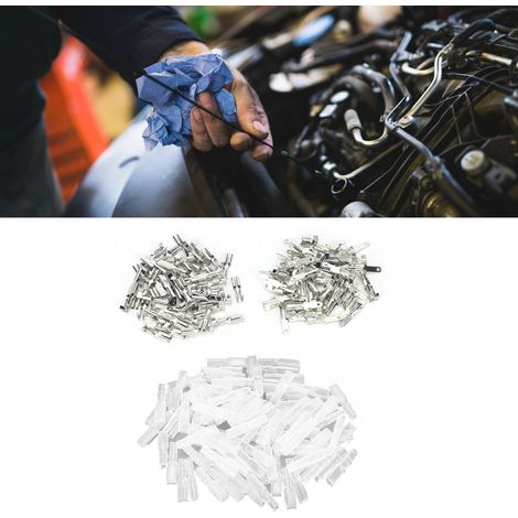 Connecteurs argentés de 2,8 mm, mâles et femelles, 50 pièces de chaque gaines, 100 pièces en sachet. (1/5)
