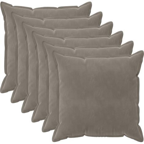Kissenbezug 6 pcs HOUTEN Hellgrau 65 x 65 cm Samt vidaXL
