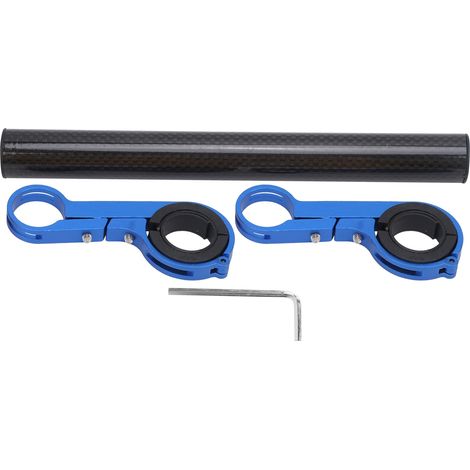 Guidon Support Tube Carbone 20cm Support Phare Vélo Support Guidon Bicyclette Noir Bleu (1/5)