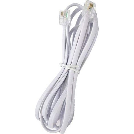 Prolunga telefonica cavo 3 metri connettori plug RJ11 modem telefono fac anti aggrovigliamento (1/2)
