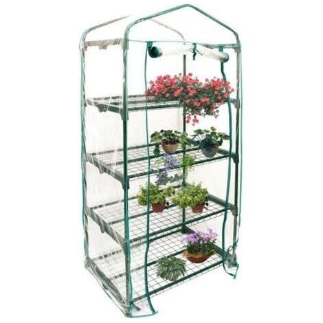 Housse de serre à 4 étages en PVC Housse de rechange pour mini serre de jardin pour intérieur ou extérieur (support en fer non inclus) (1/5)