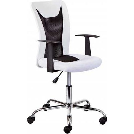 Chaise de bureau enfant avec accoudoirs blanc et noir - CHILD (1/5)