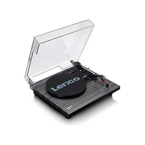 Tocadiscos de madera con altavoces integrados negro (1/5)