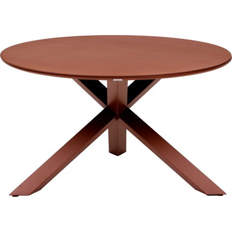 Hesperide – Table de jardin ronde 6 places D130cm en verre trempé et aluminium – Pieds ajustables – Design moderne pour terrasse