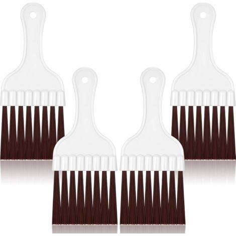 Set mit 4 Reinigungsbürsten für Klimaanlagen-Kondensatoren, Reinigungsbürste für Kühlschrankschlangen, Reinigungsbürste für HLK-Spiralen, kleine Kunststoff-Fegerbürste (braun) (1/5)