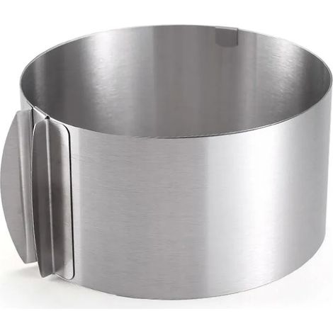 Anillo de tarta ajustable - Molde de gâteau de acero inoxidable para montar y decorar tartas (1/5)