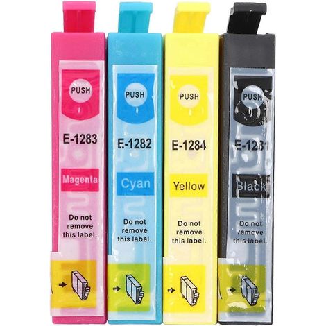 4er-Pack Druckerpatronen BK CMY Klare, lichtechte Druckpatronen mit Tinte für Stylus S22 SX125 SX130 S (1/4)