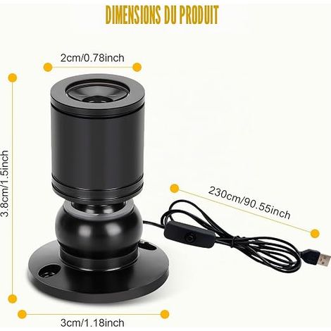 5V LED Spotlights, 360° Rotatable Usb Desk Spot Lights, Spotlight Presentation Lighting Home, Hotel, Jewellery Decoration Light 4000K (1/4)