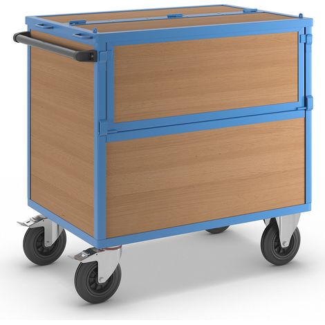 eurokraft pro, Chariot-caisse, panneaux en MDF, avec couvercle (1/5)