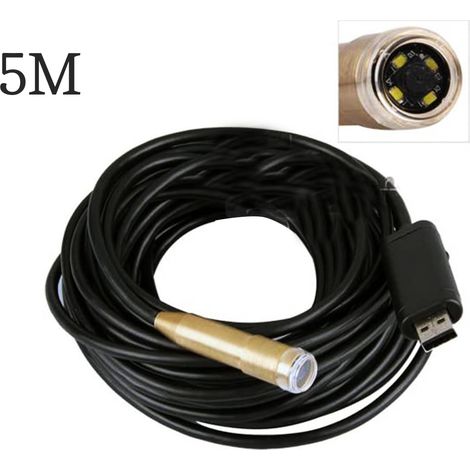 Telecamera endoscopica 5m USB flessibile 4 led 14.5mm immergibile waterproof (1/5)
