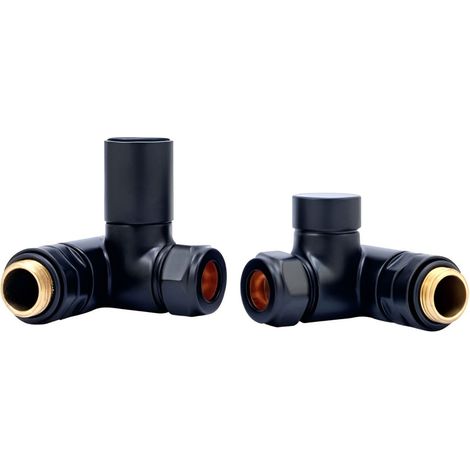 Heatwave Dual Fuel Black Manual Corner Radiator Valve Set