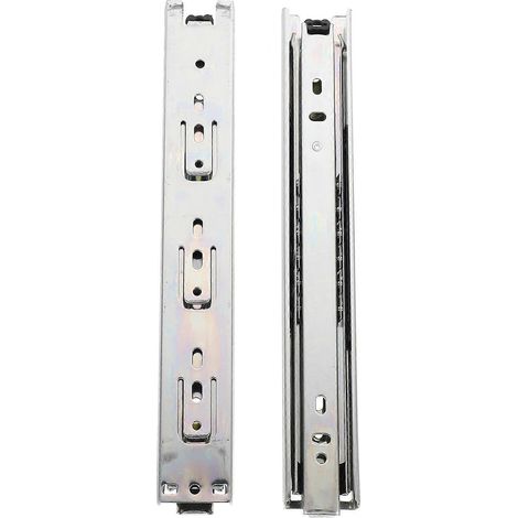 Glissières pour tiroirs de coiffeuse, faciles à installer, de forme rectangulaire, adaptées aux tiroirs de meubles de salle de bain, 2 paires par paquet. (1/5)