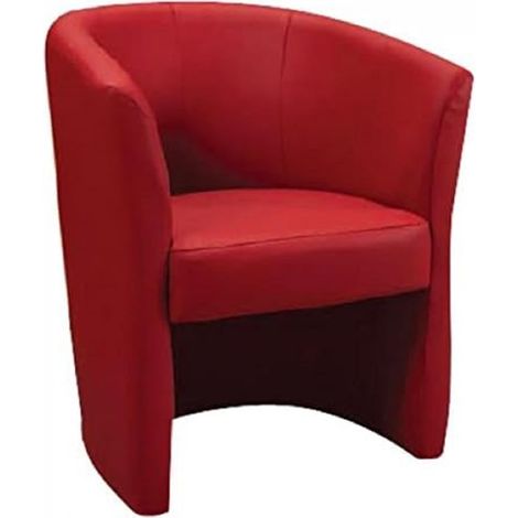 Fauteuil Rouge Similicuir 65 x 60 H 78 cm Unique (1/2)
