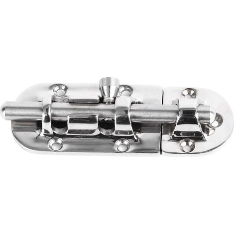 Türschloss aus Edelstahl 316, rostfrei, seewasserbeständig, hochglanzpoliert, Schieberiegel für Türen und Schränke, 110 x 38 mm (1/5)