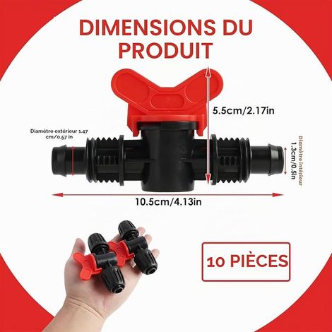 Drip Irrigation Switching Valve Kit PE Tube 16mm Barbed Fittings Irrigation Switching Irrigation Connection Valves Garden Agriculture Greenhouses (1/4)