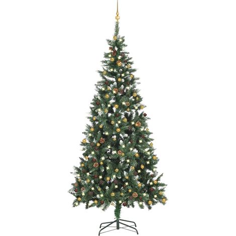 Sapin de Noël artificiel Arbre de Noël lumineux avec LED et boules 210 cm 43955 (1/5)