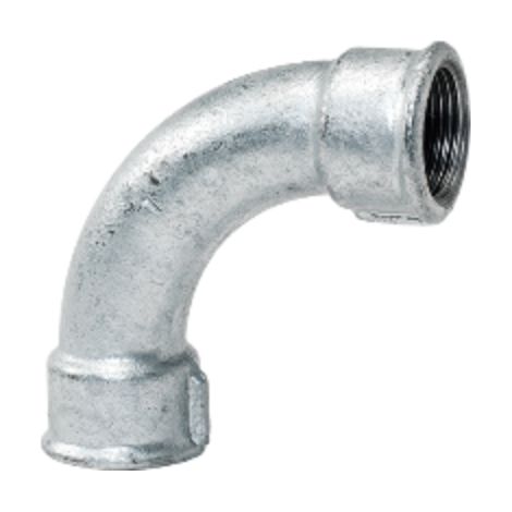 Curva lunga 90 gradi in ghisa zincata 1" Femmina Femmina GEBO 2-6G