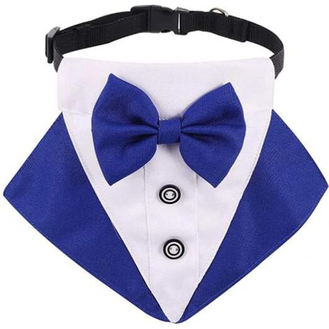 Formel Chien Smoking Bandana Chien Mariage Bandana Collier de Chien avec Noeud Papillon Réglable Petit (1/5)