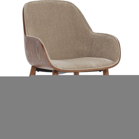Chaise en bois et tissu noyer brun clair - noyer et brun clair (1/5)
