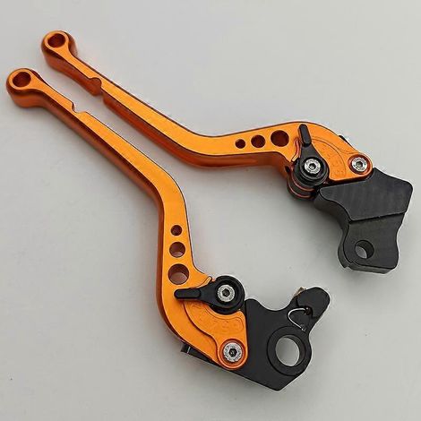Convient aux motos Ducati Scrambler, sans modification, freins réglables en alliage d'aluminium, leviers de guidon (tige longue orange) (1/5)