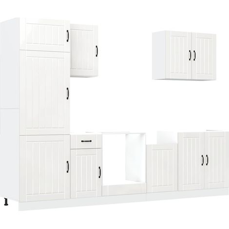 Maison Exclusive - Set Mobili da Cucina 7 pz Lucca Bianco Legno Multistrato