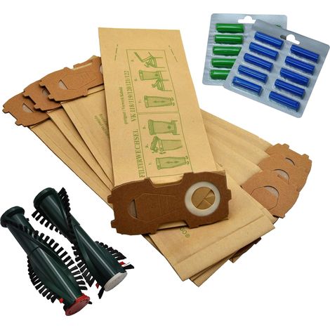 20 sacs d'aspirateur avec soufflet extra puissant plus 2 paquets de 20 parfums et brosse (EB340/3509 de rechange adaptes aux 118 119 120 121 122 avec ET340 / EB350 (1/5)